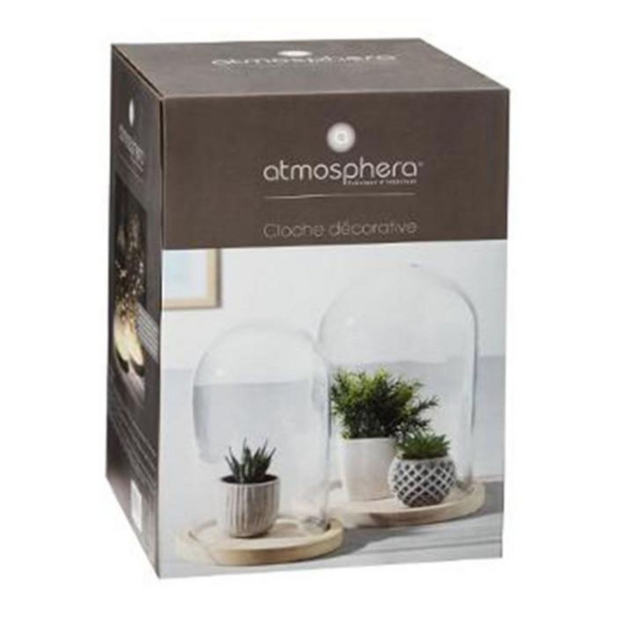 ATMOSPHERA Cloche Décorative en Verre  Shine  26cm Naturel