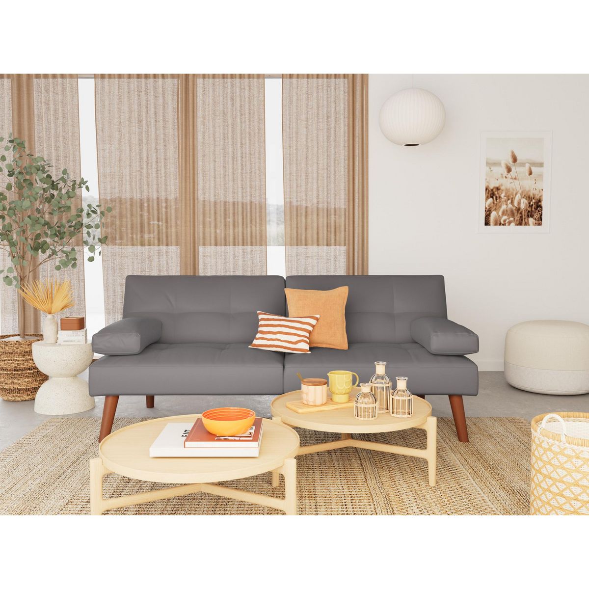 BEST MOBILIER Philae - canapé convertible clic-clac 2 places - en simili