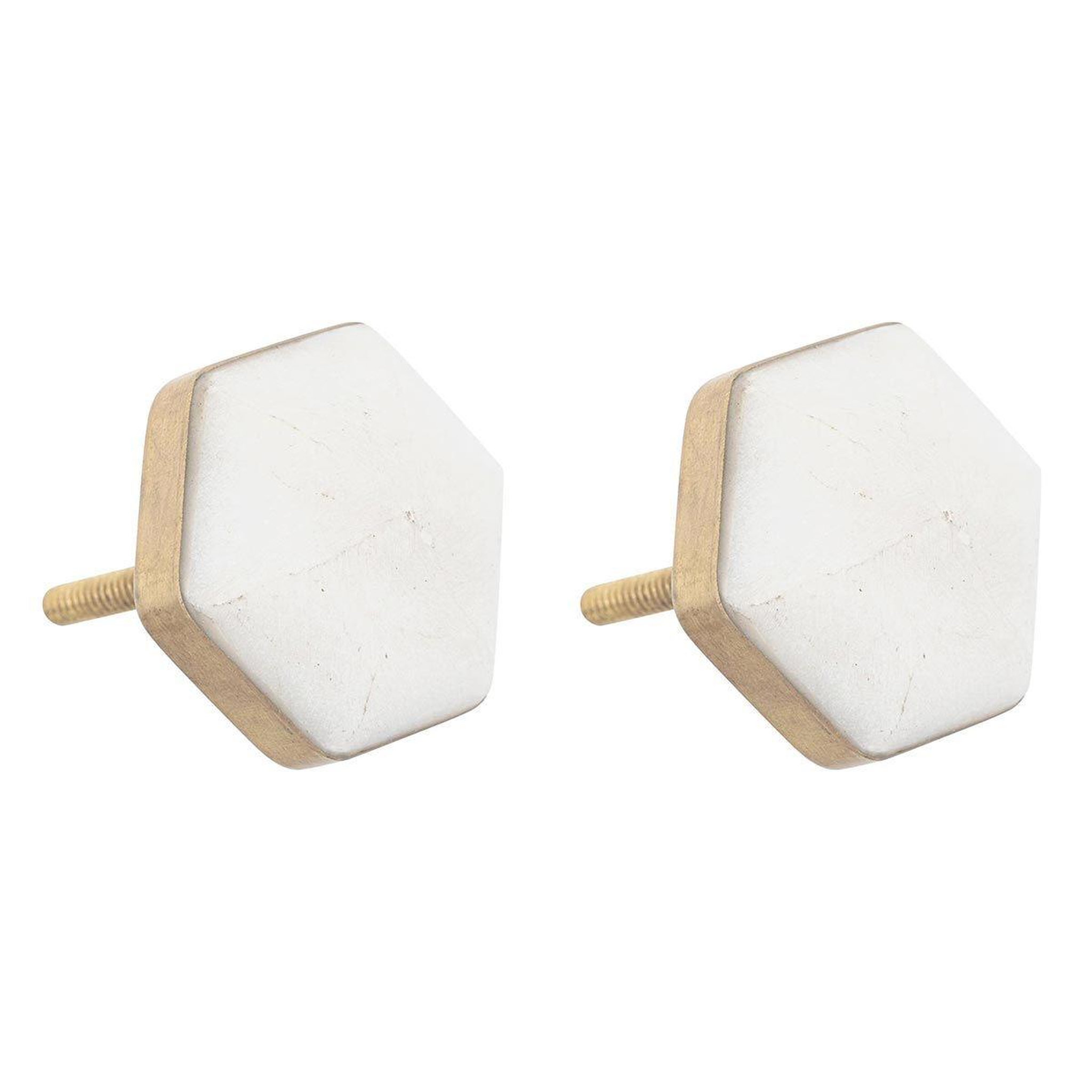 Voir la diapositive 1 : ATMOSPHERA Lot de 2 boutons de meuble  le collectionneur  4cm blanc