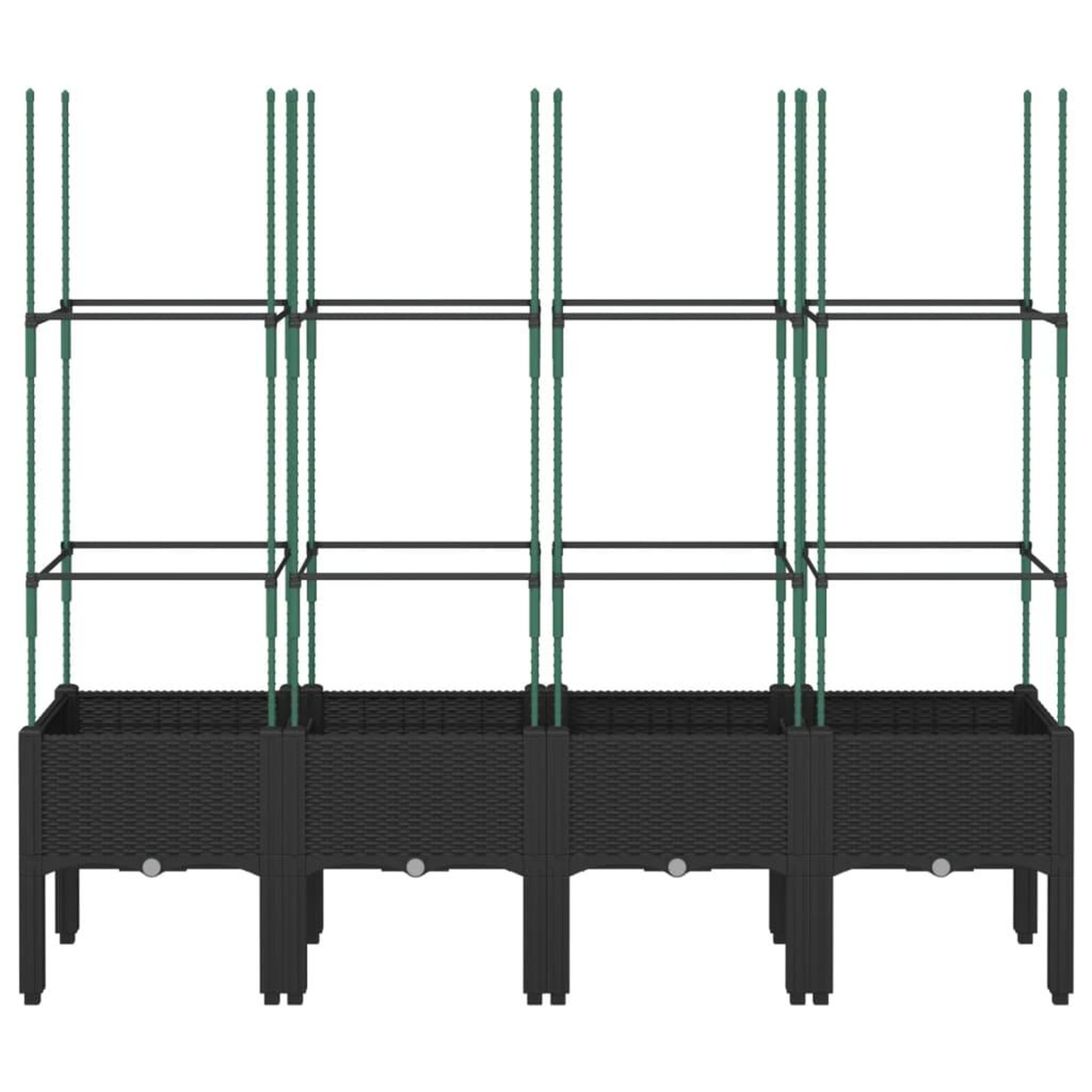 Voir la diapositive 3 : VIDAXL Jardiniere avec treillis noir 160x40x142,5 cm PP