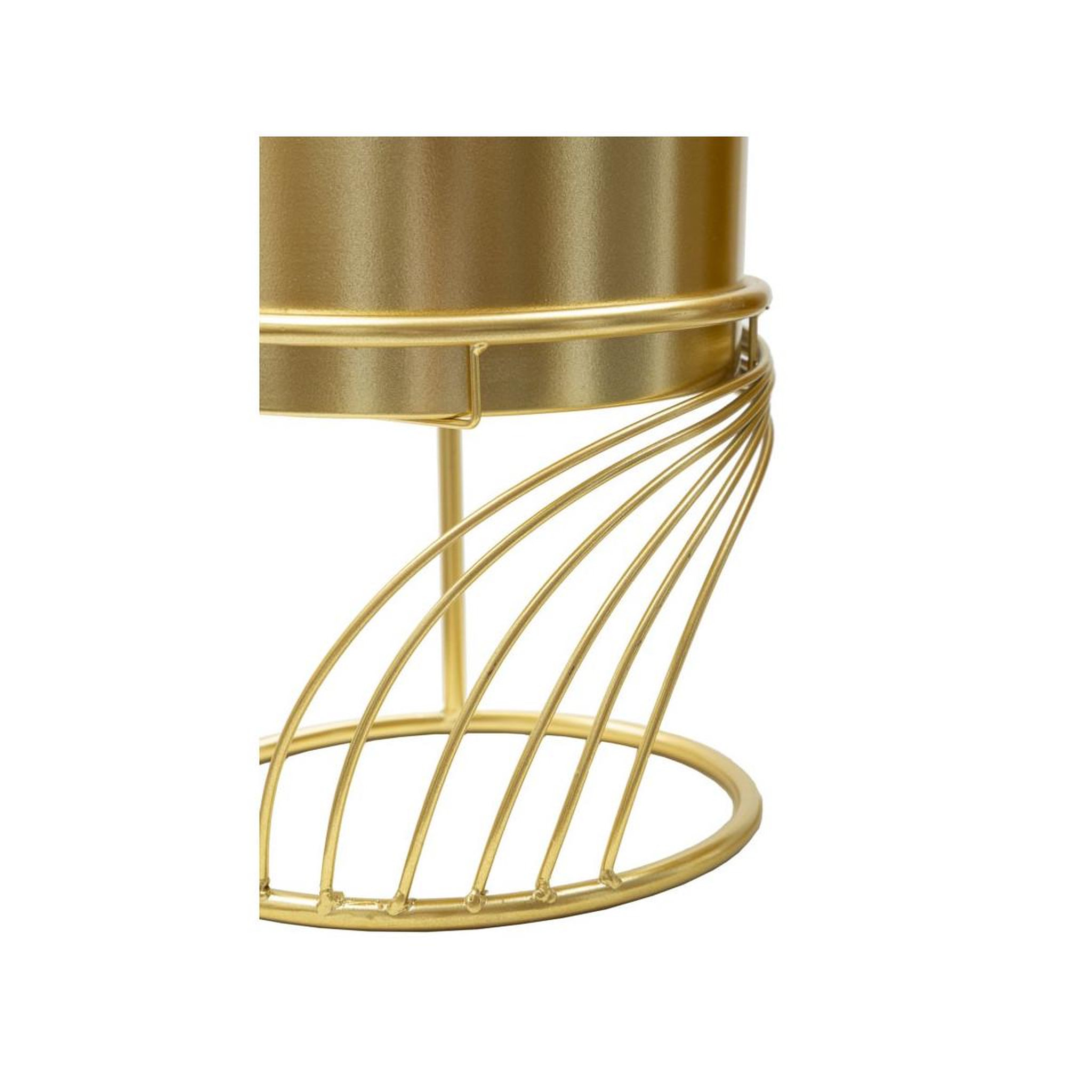 Voir la diapositive 3 : Paris Prix Lot de 2 cache-pots sur pied  spirally  35cm or