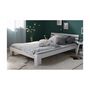 Voir la diapositive 2 : HomeStyle4U Lit double en bois massif 180x200cm blanc pin lit futon a lattes cadre de lit