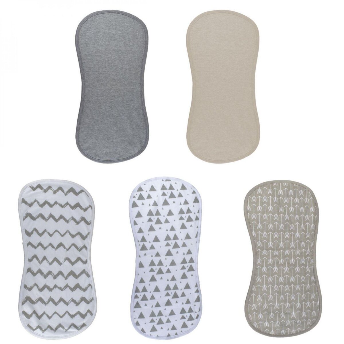 Monsieur Bébé Lot de 5 bavoirs bébé pour épaule 100% coton