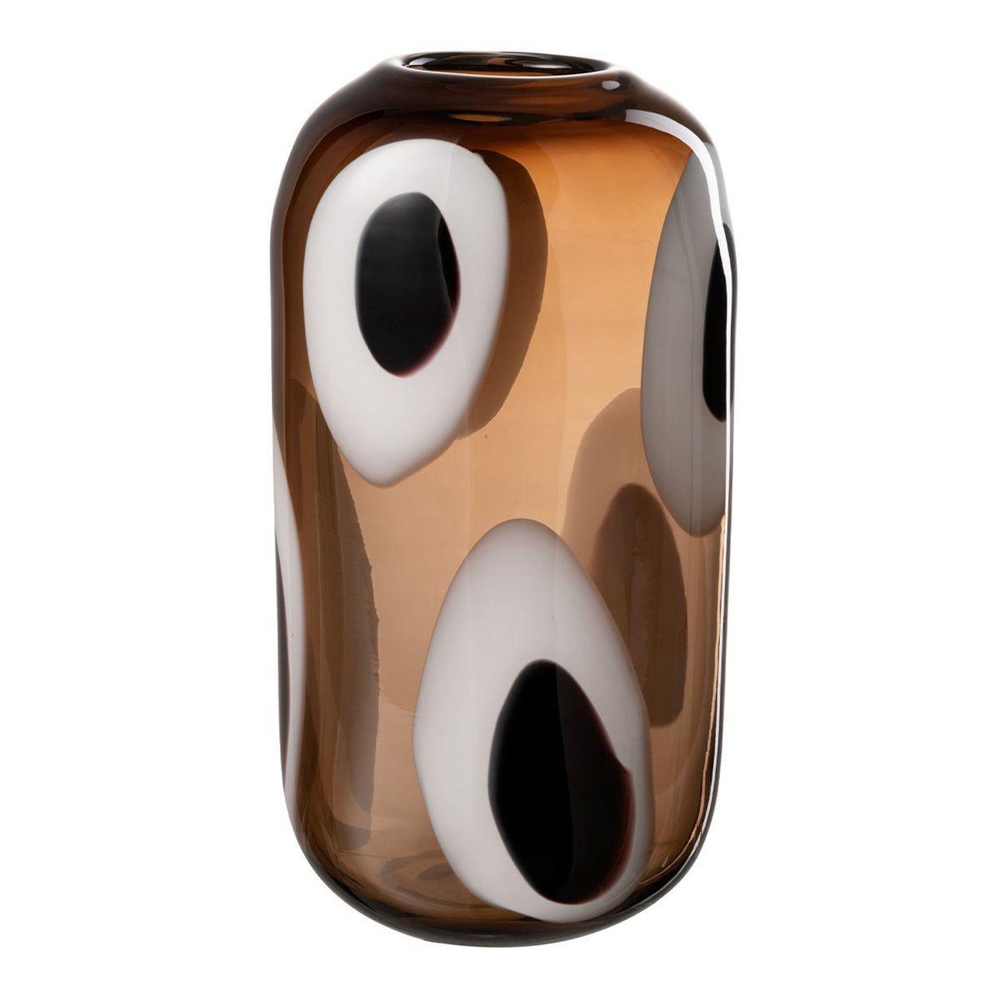 J-LINE Vase design en verre  izzy  32cm marron