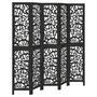 Voir la diapositive 2 : VIDAXL Cloison de separation 5 panneaux noir bois de paulownia massif