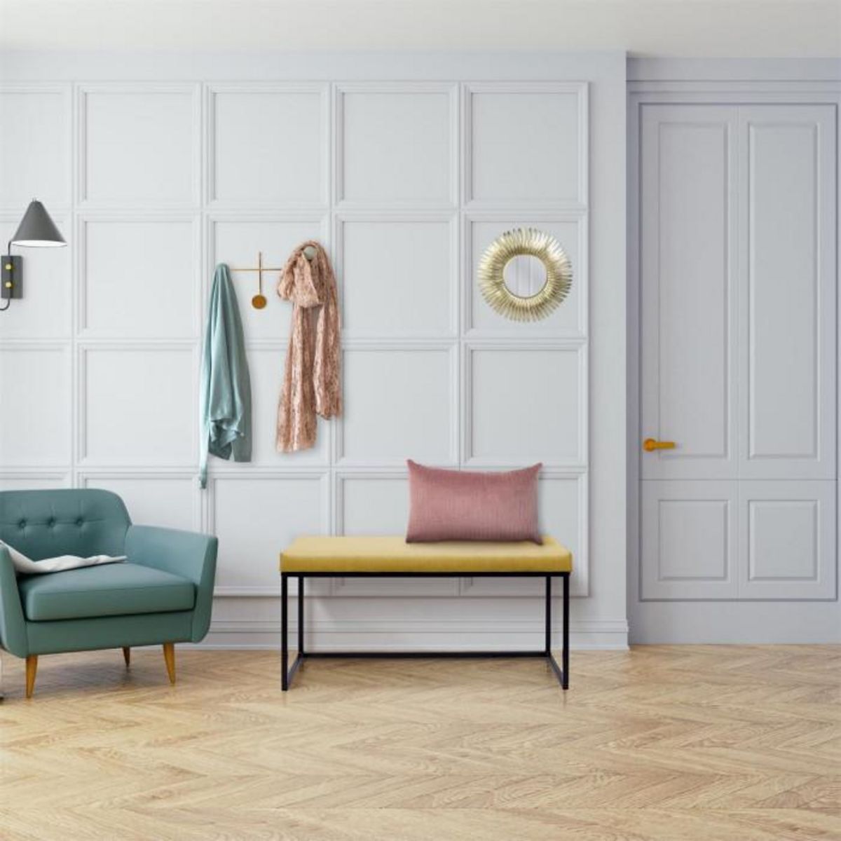 Paris Prix Banc Design  Giulia  100cm Jaune