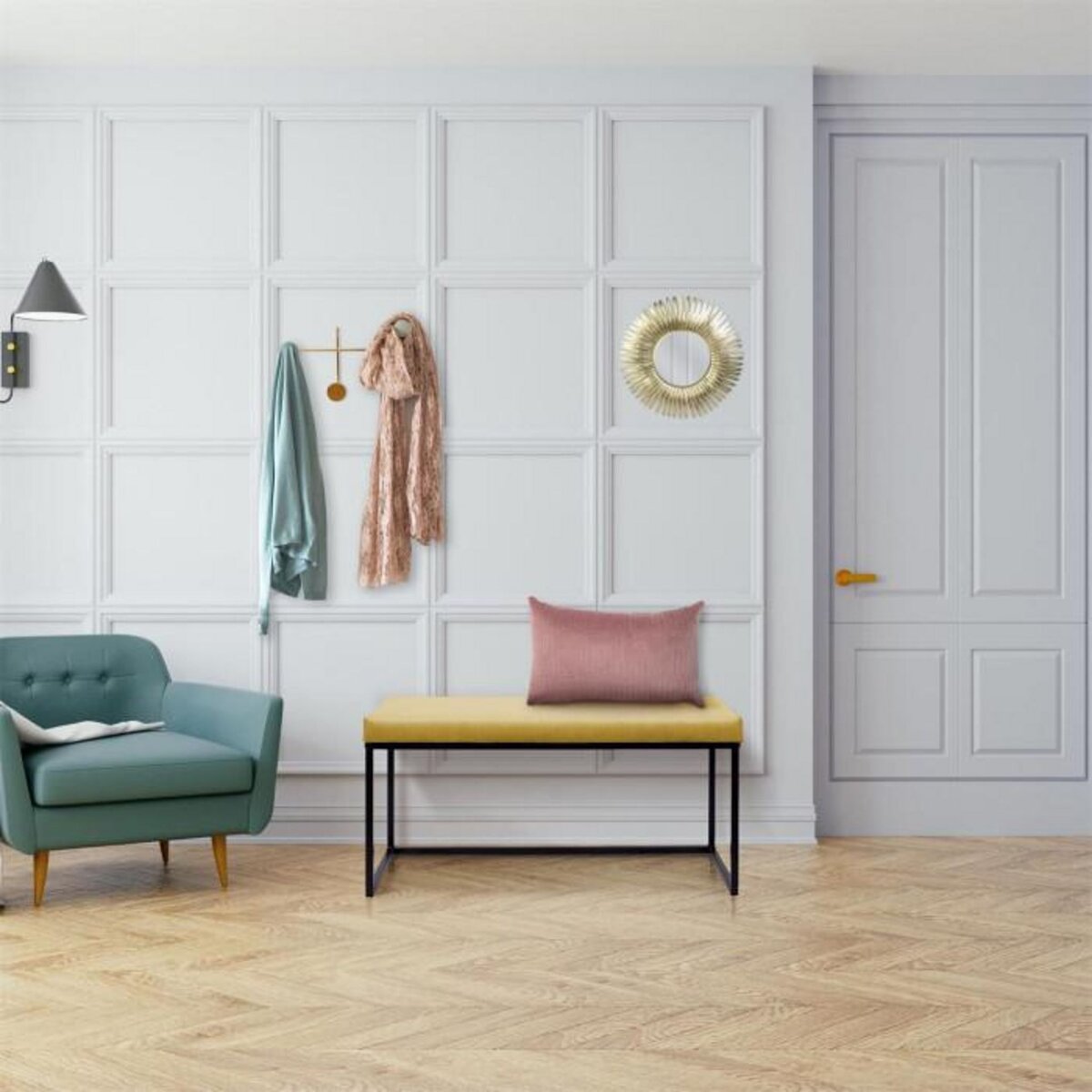 Paris Prix Banc Design  Giulia  100cm Jaune