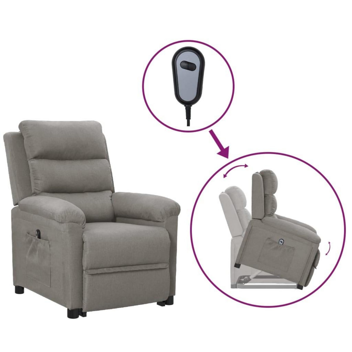VIDAXL Fauteuil Gris clair Tissu