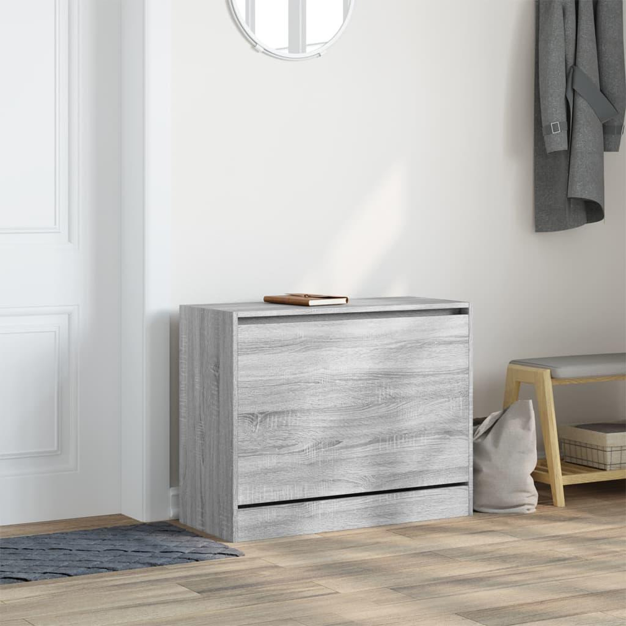 Voir la diapositive 3 : VIDAXL Armoire a chaussures sonoma gris 80x34x63 cm bois d'ingenierie
