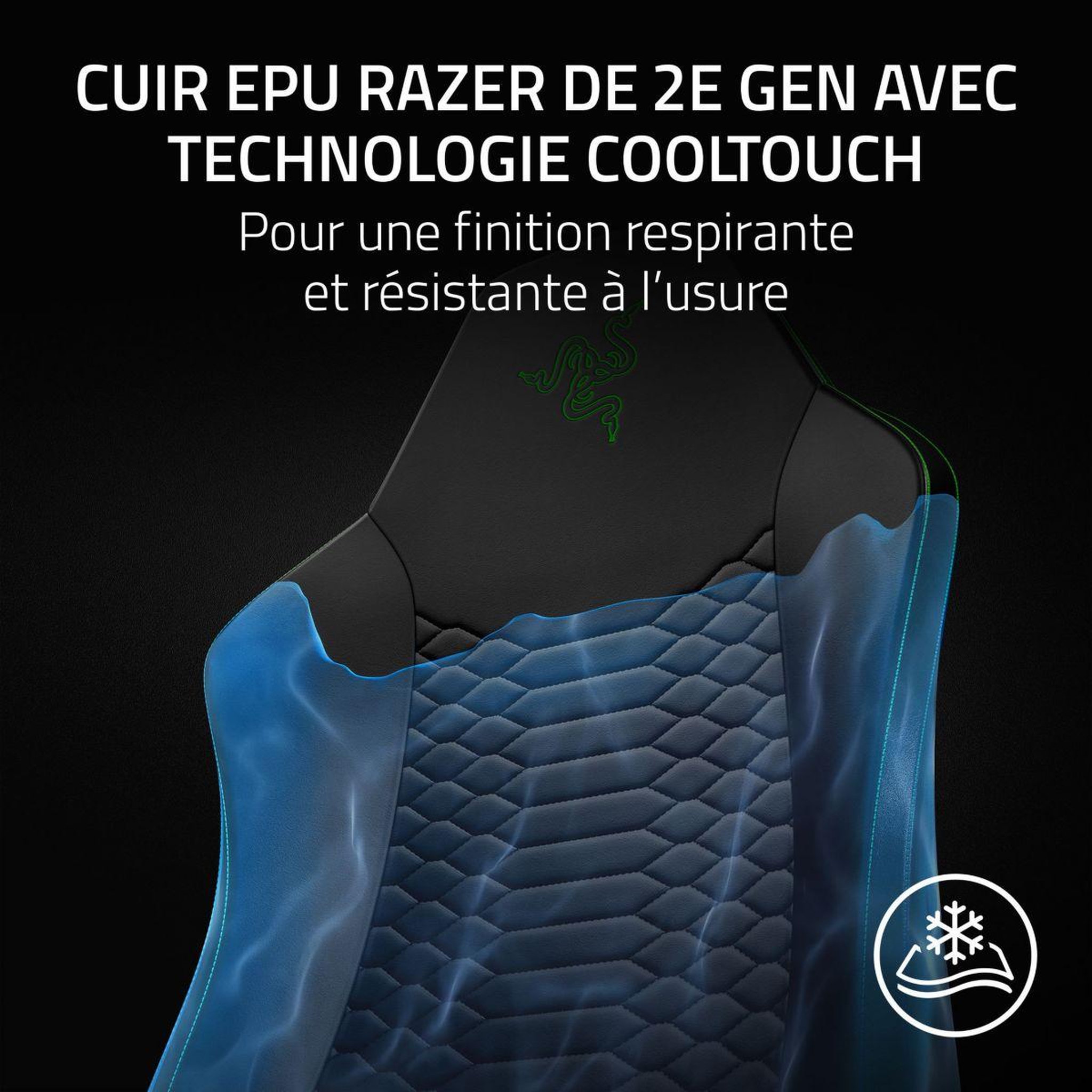 Voir la diapositive 2 : Razer Chaise gaming iskur v2 x newgen black/green