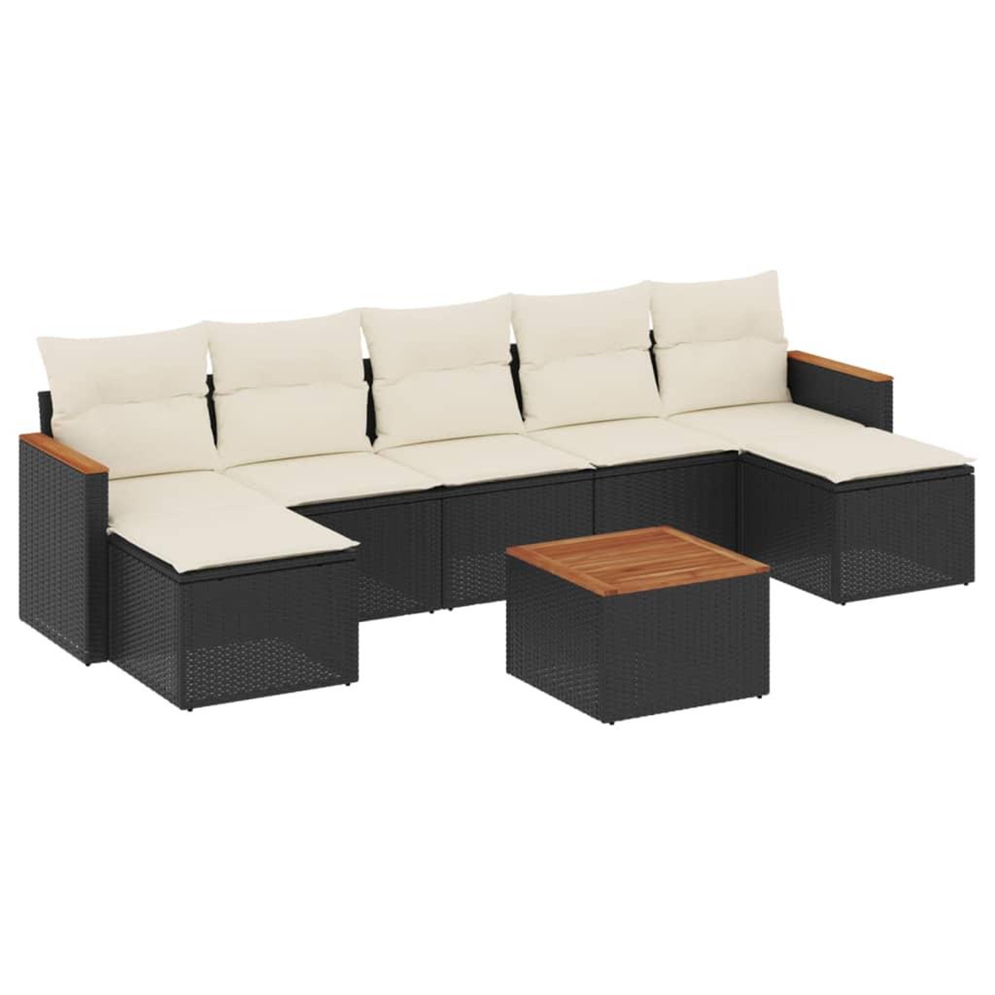 Voir la diapositive 2 : VIDAXL Salon de jardin 8 pcs avec coussins noir resine tressee