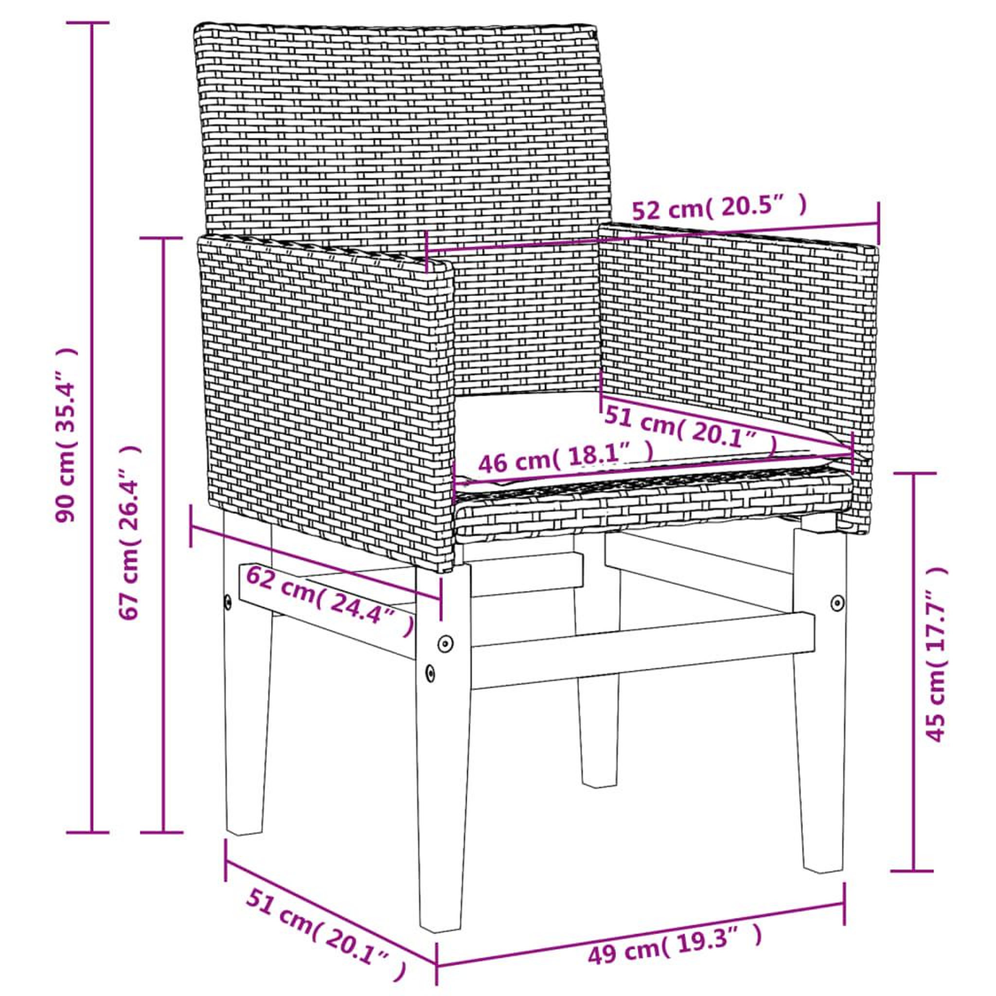 Voir la diapositive 6 : VIDAXL Chaises de jardin coussins lot de 2 beige resine tressee bois