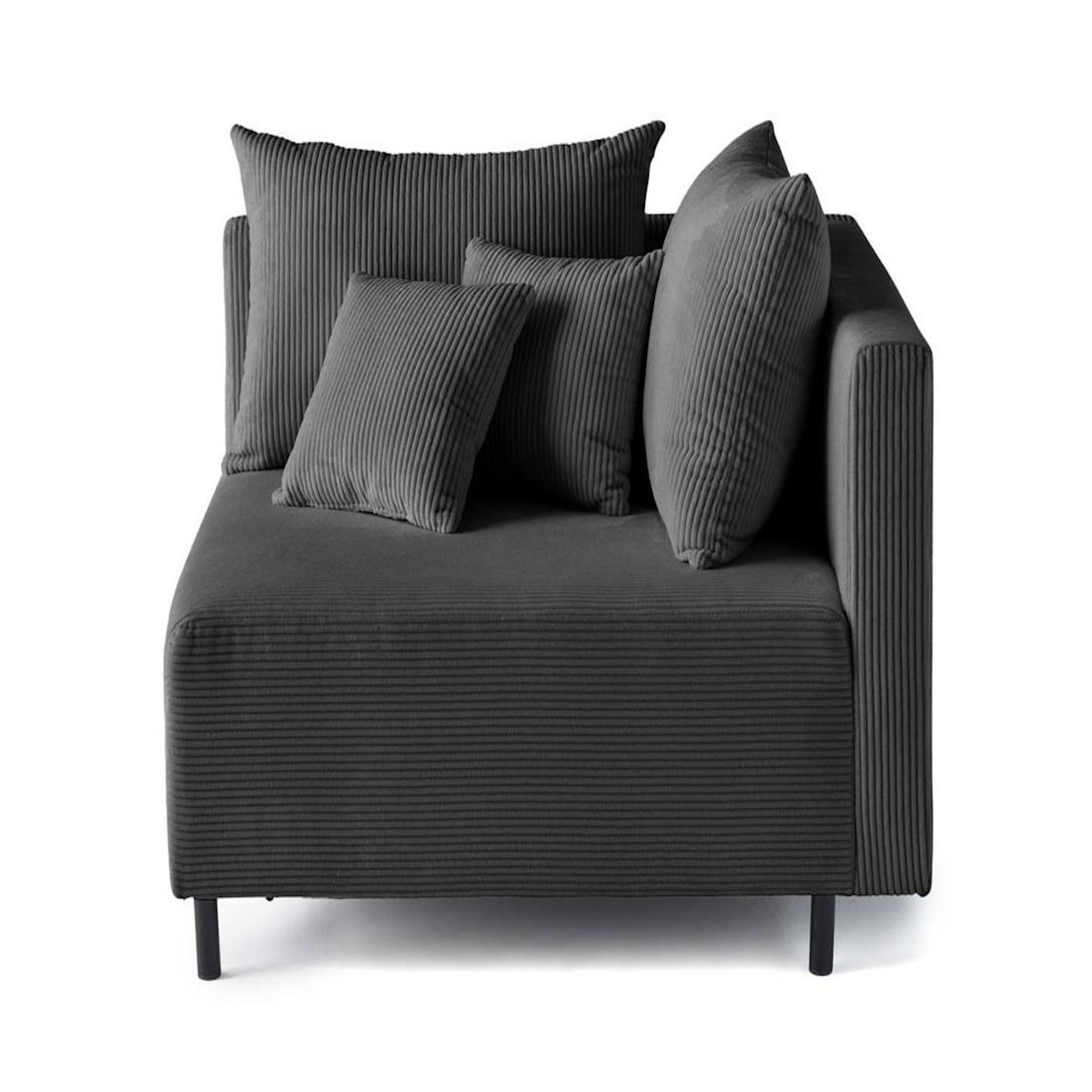 LISA DESIGN Edinburg - module d'assise d'angle droit - en velours côtelé