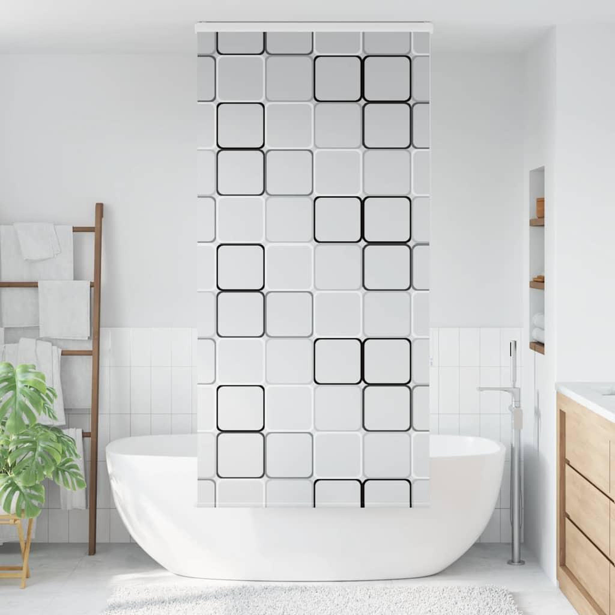 Voir la diapositive 2 : VIDAXL Store enrouleur de douche avec cassette largeur du tissu 96 cm