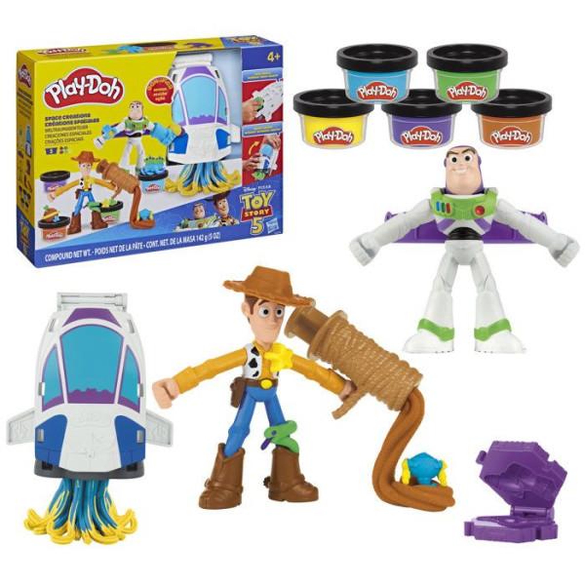 PLAYDOH Play Doh Toy Story Créations spatiales, coffret de pâte à modeler, loisirs créatifs, jouets Disney pour enfants, dès 4 ans
