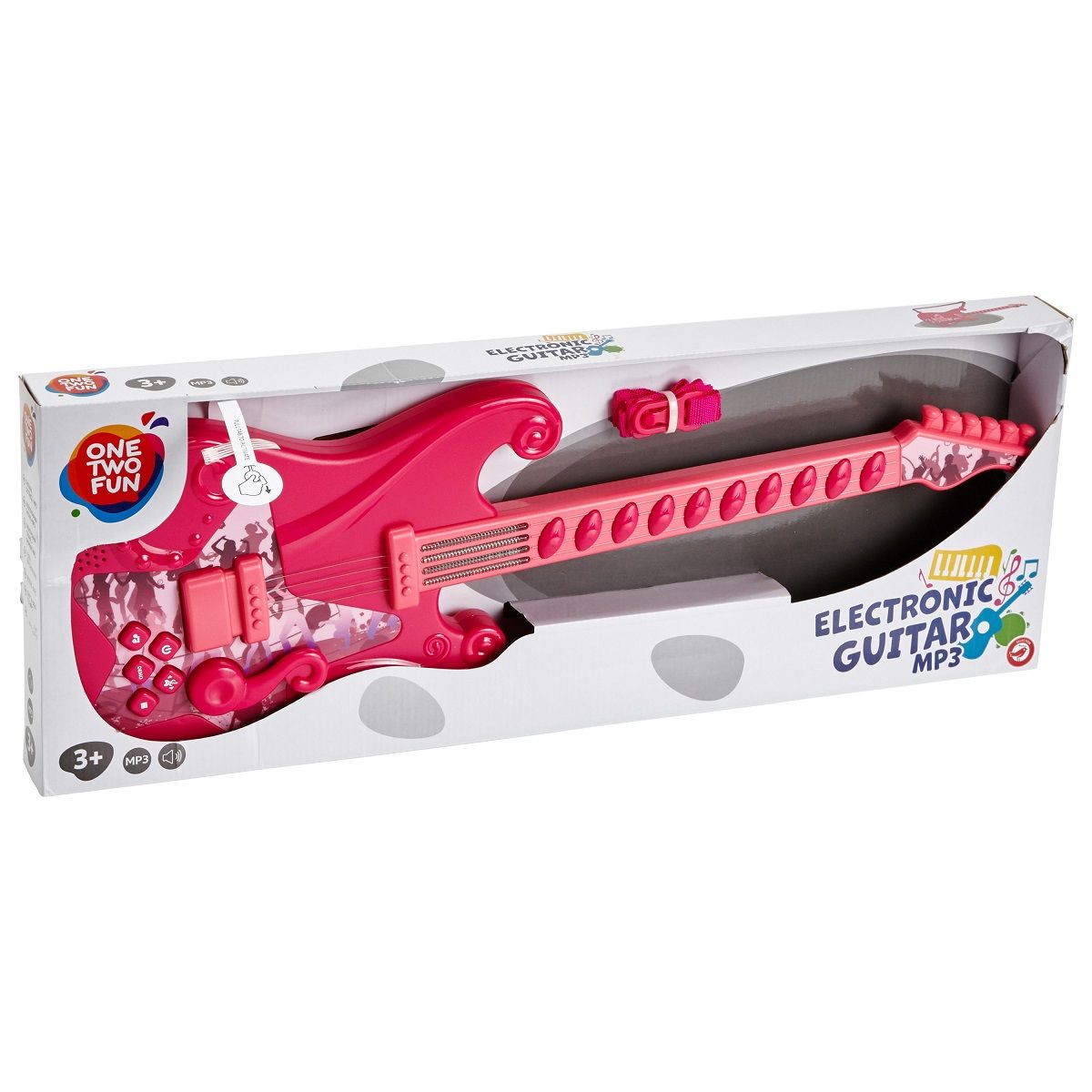 One Two Fun Guitare électrique MP3 rose