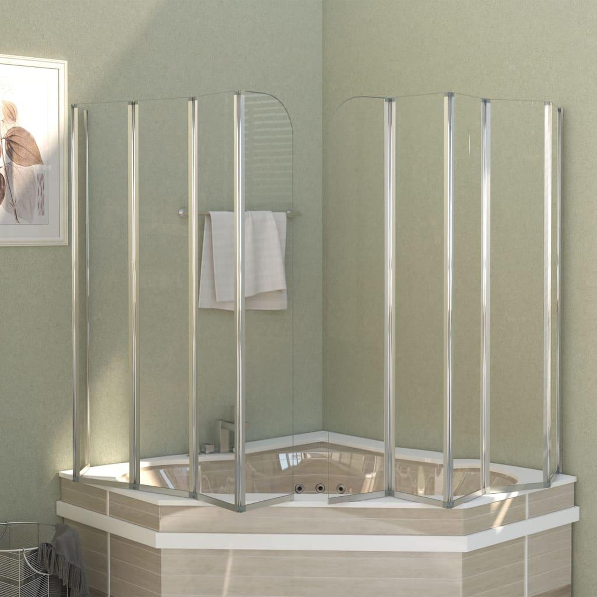 Voir la diapositive 4 : VIDAXL Enclos de bain 120x140 cm Verre trempe Transparent