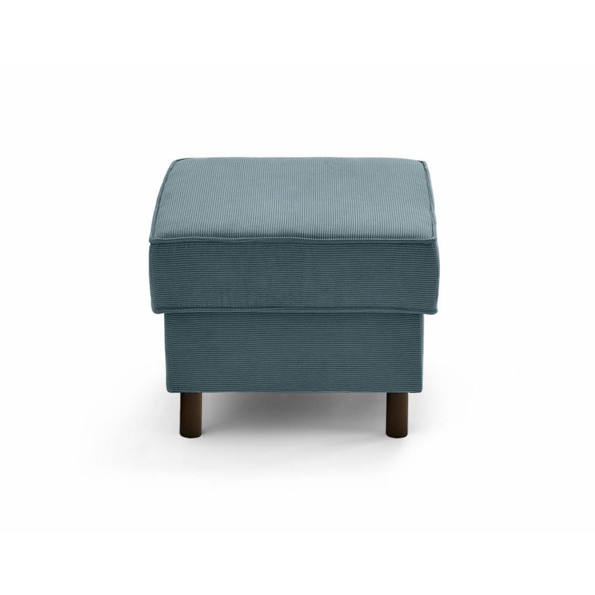 LISA DESIGN Jake - pouf en velours côtelé - pieds bois foncé