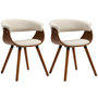Voir la diapositive 1 : HOMCOM Lot de 2 chaises de salle à manger dossier incurvé effet lin bois beige