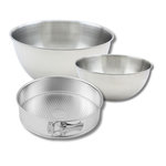 ZENKER Lot comprenant 1 Moule à manqué charnière, 1 spatule Zenker et 2 bols à mixer en inox Fackelmann