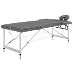 VIDAXL Table de massage 3 zones Cadre en aluminium Anthracite 186x68cm