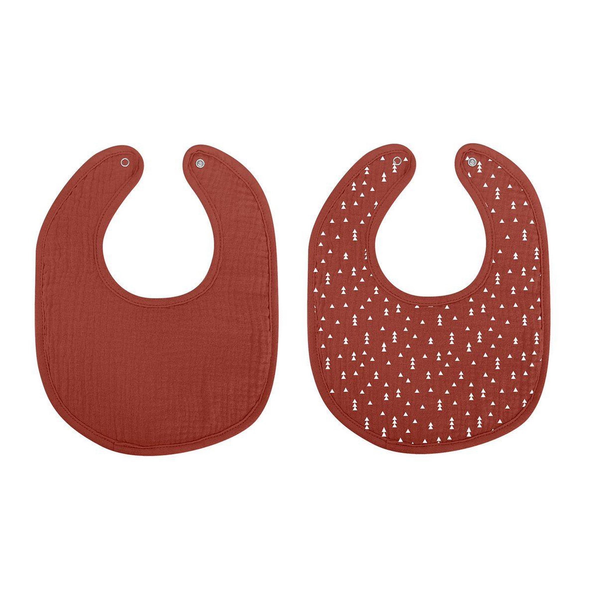 BEBE DOUCEUR Lot de 2 bavoirs bébé  absorbant  27cm terracotta
