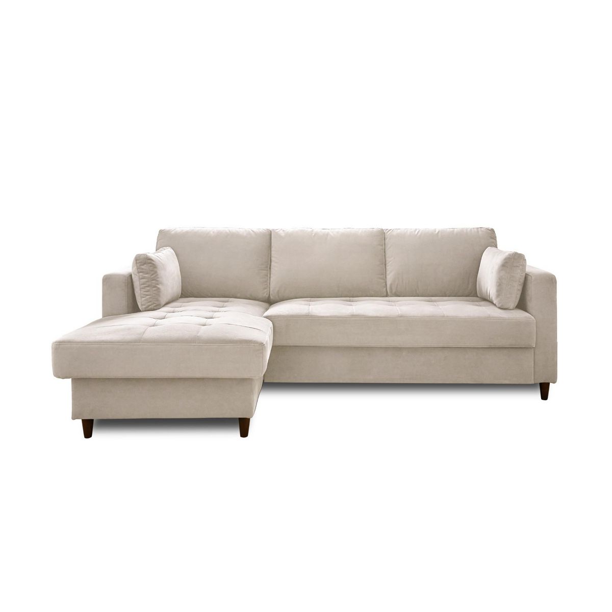 LISA DESIGN Anna - canapé d'angle gauche - 4 places - convertible avec coffre - en velours