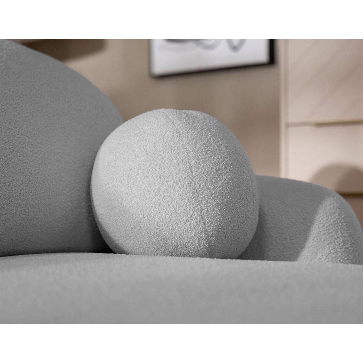 BEST MOBILIER Berenice - canapé d'angle gauche 4 places convertible avec coffre en tissu bouclette