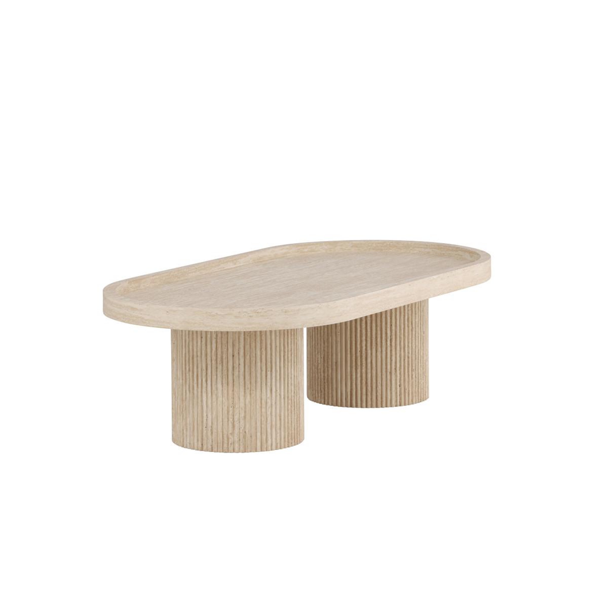 Voir la diapositive 4 : Paris Prix Table basse effet travertin  krille  120cm beige