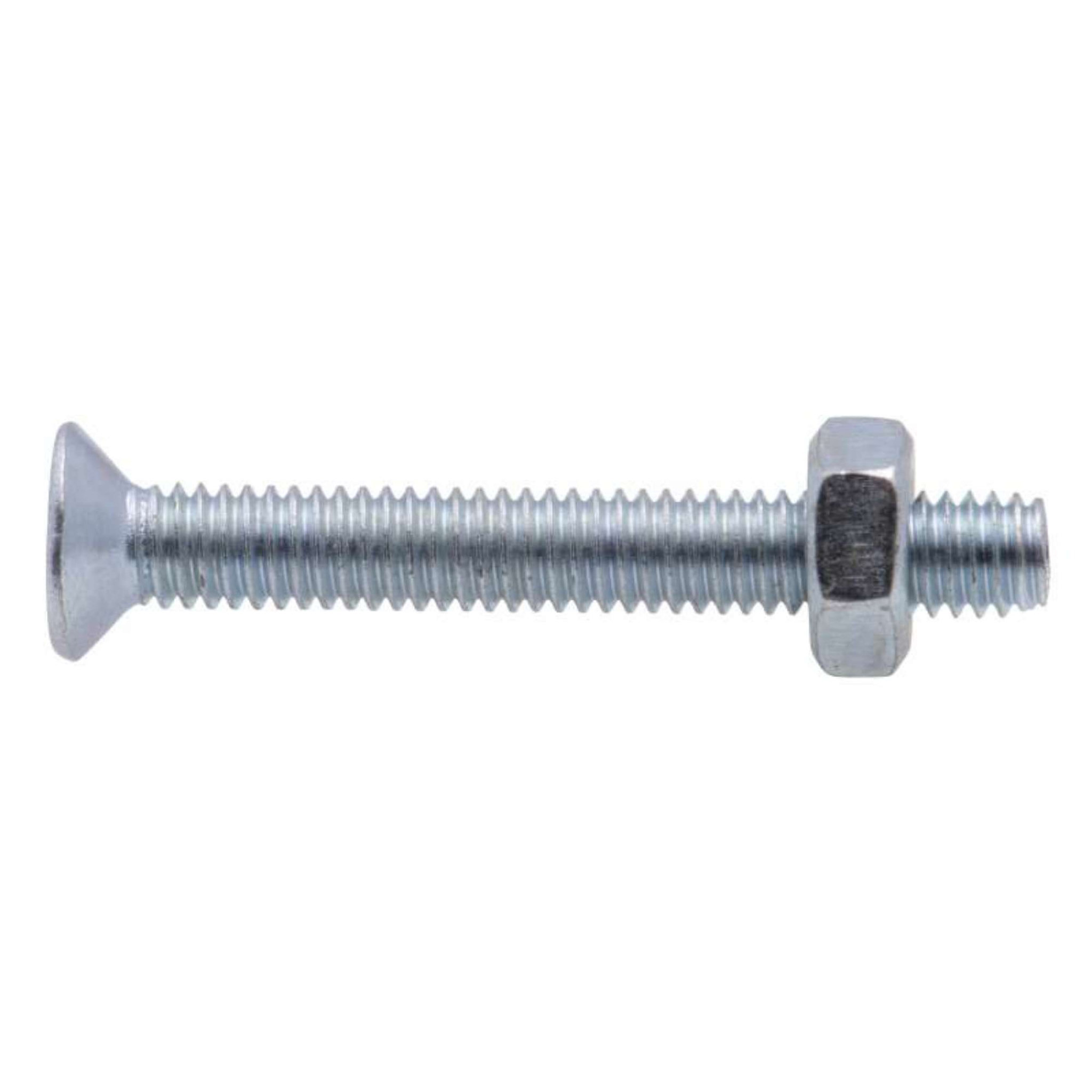 Voir la diapositive 1 :  Vis à métaux zinguée tête fraisée PZ cruciforme Vissal Ø 6x20 mm  lot de 12 vis+écrou
