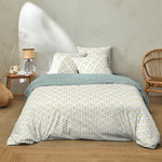 Home collection Parure housse de couetteavectaie oreiller coton 51 fils creala. Coloris disponibles : Jaune