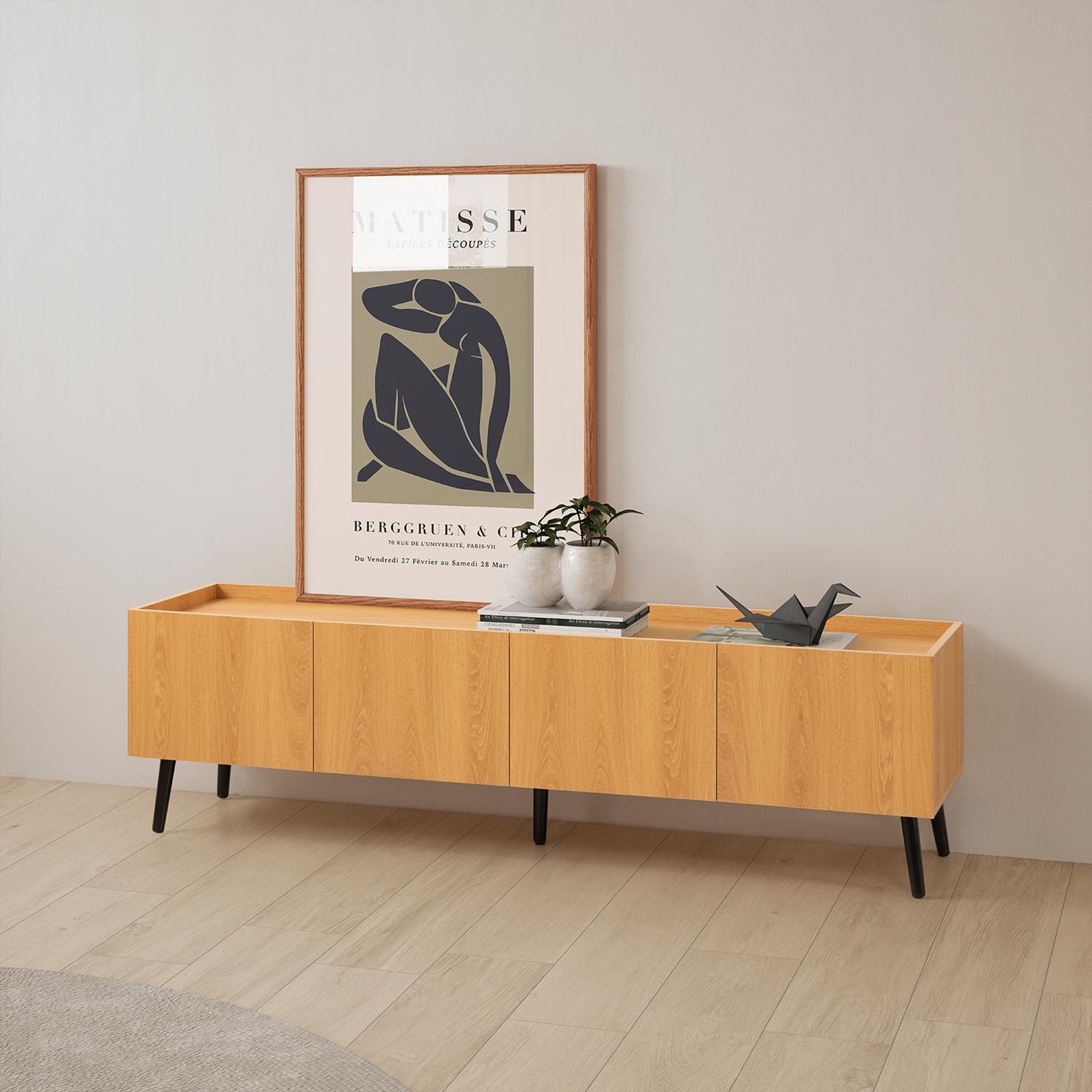 Voir la diapositive 2 : VS VENTA-STOCK Meuble Tv Siren 4 portes couleur Chêne