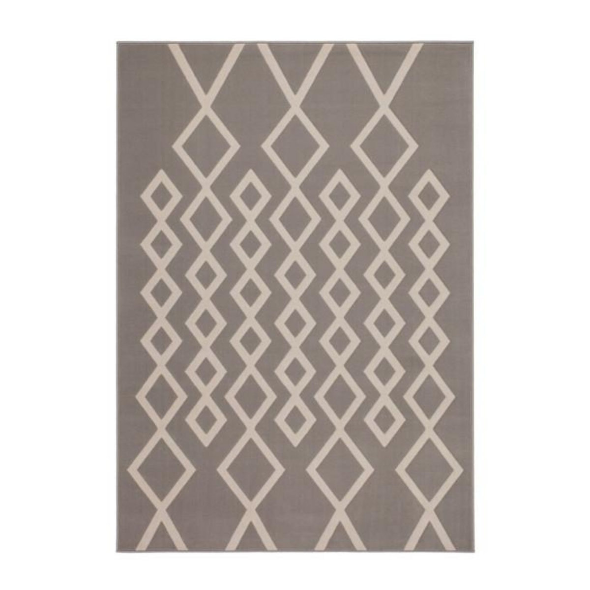 Paris Prix Tapis Géométrique à Poils Courts  Lina  Taupe & Ivoire