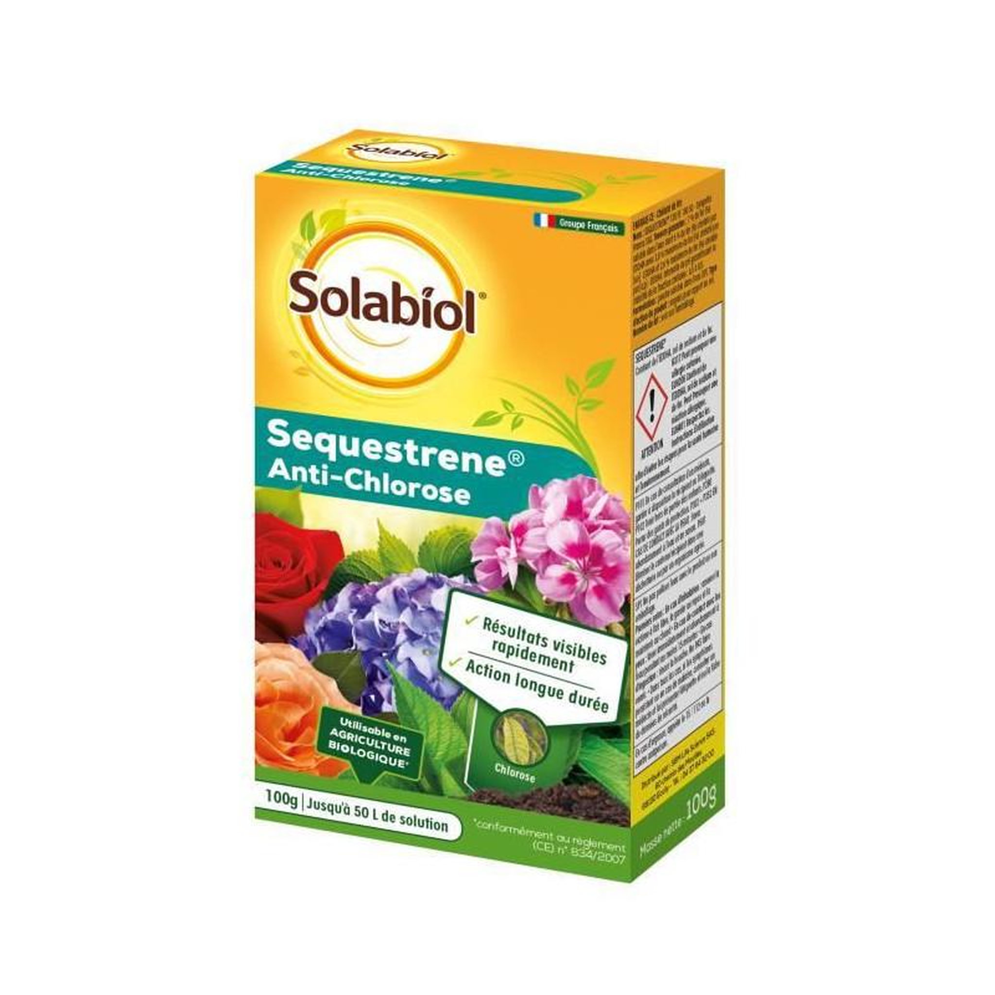 SOLABIOL SOLABIOL SOSEQ01 Sequestrene Antichlorose 100 G | Resultats Visibles Rapidement | Action Longue duree | Fabrique en France