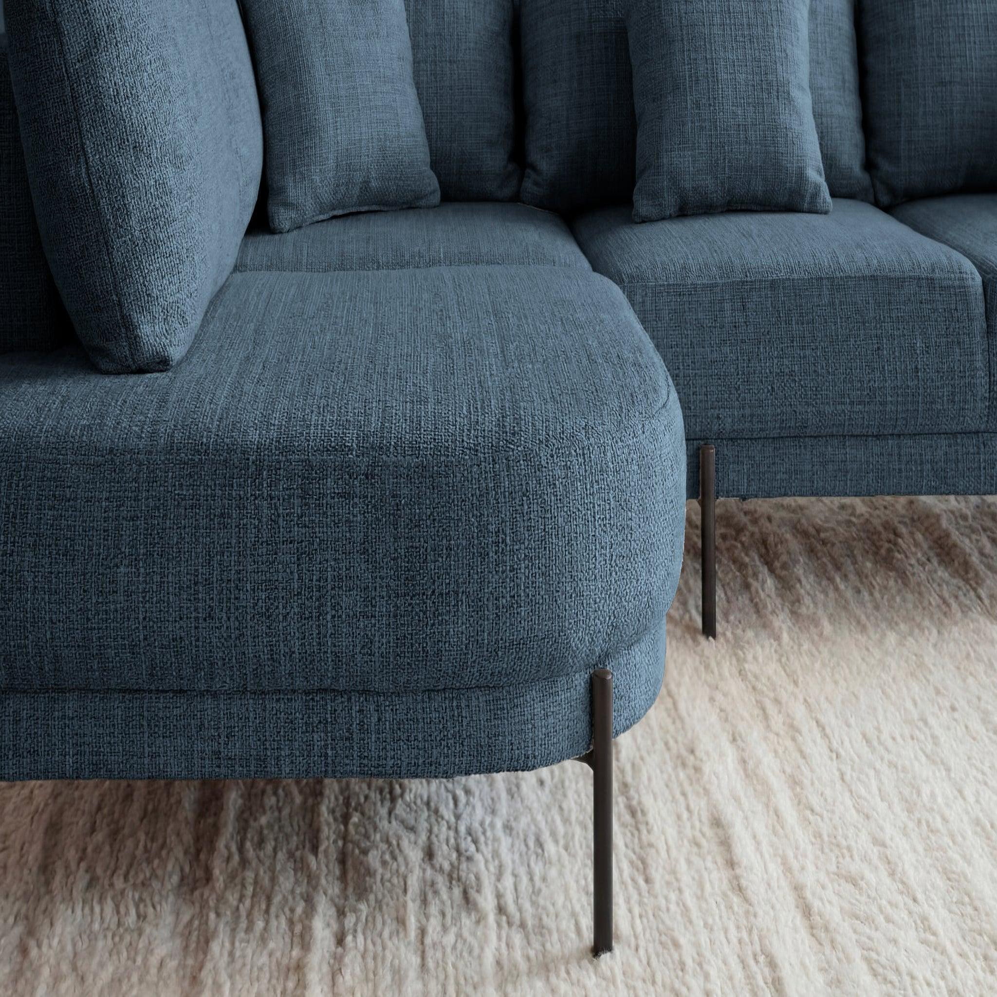 Voir la diapositive 5 : CASANOVA PARIS Bianca - canapé d'angle tissu chenille 4 places