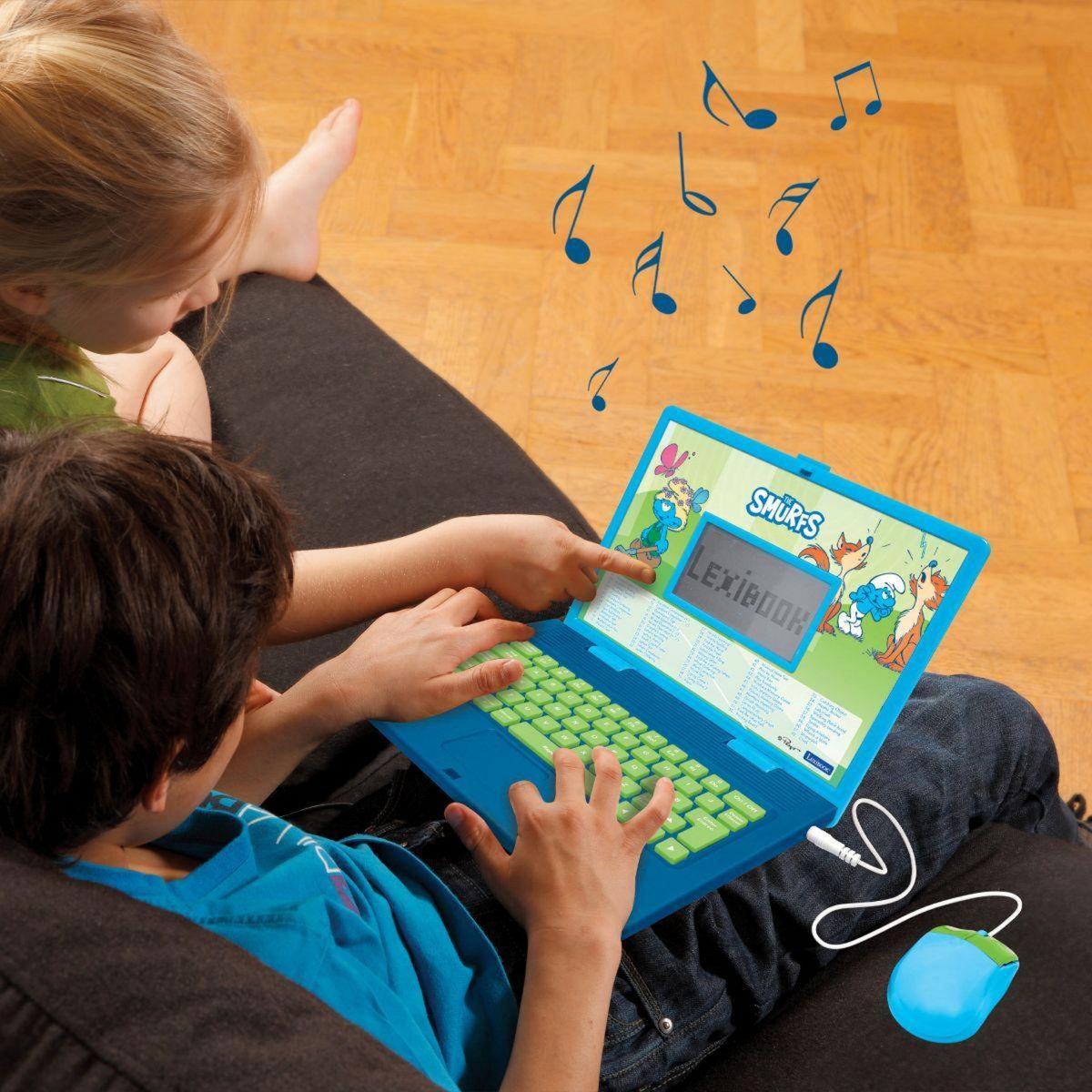 Lexibook Ordinateur portable éducatif bilingue Schtroumpfs (FR/EN)