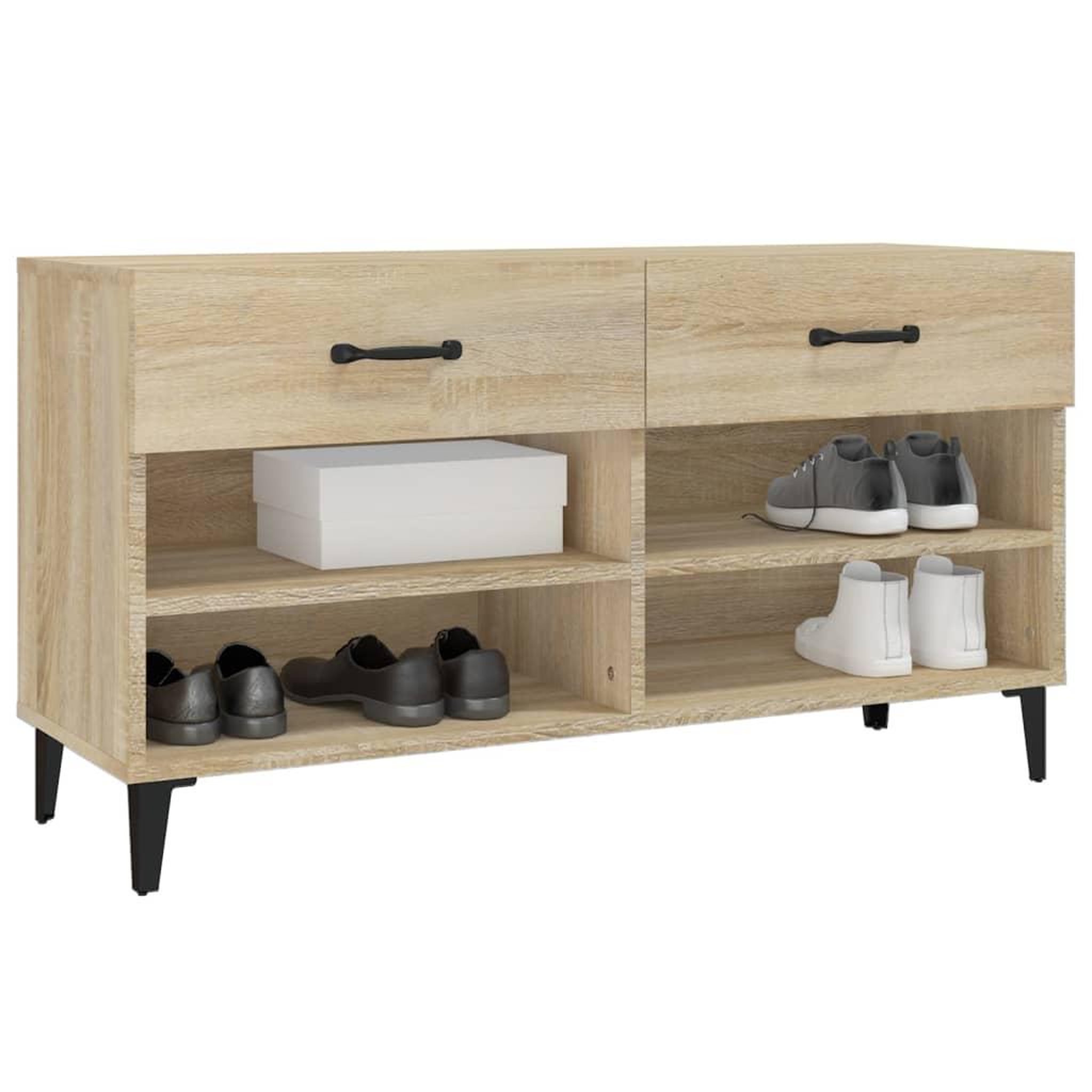 Voir la diapositive 4 : VIDAXL Armoire a chaussures Chene sonoma 102x35x55cm Bois d'ingenierie