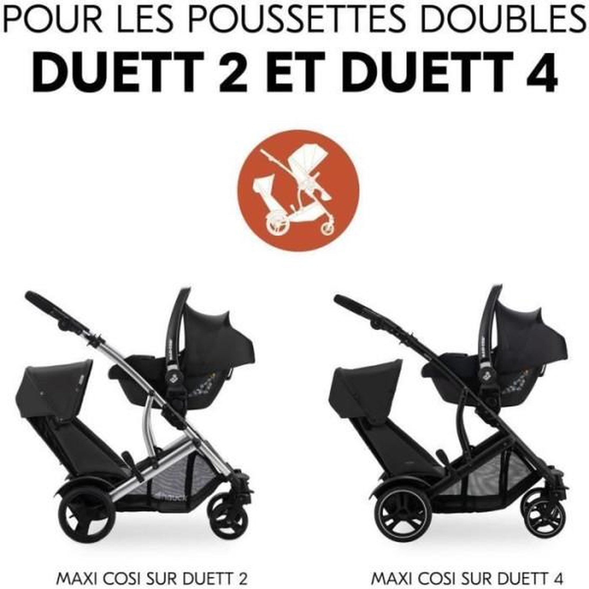 Voir la diapositive 3 : HAUCK Adaptateurs universels cosy - HAUCK - Pour poussette DUETT Universal CS - Noir