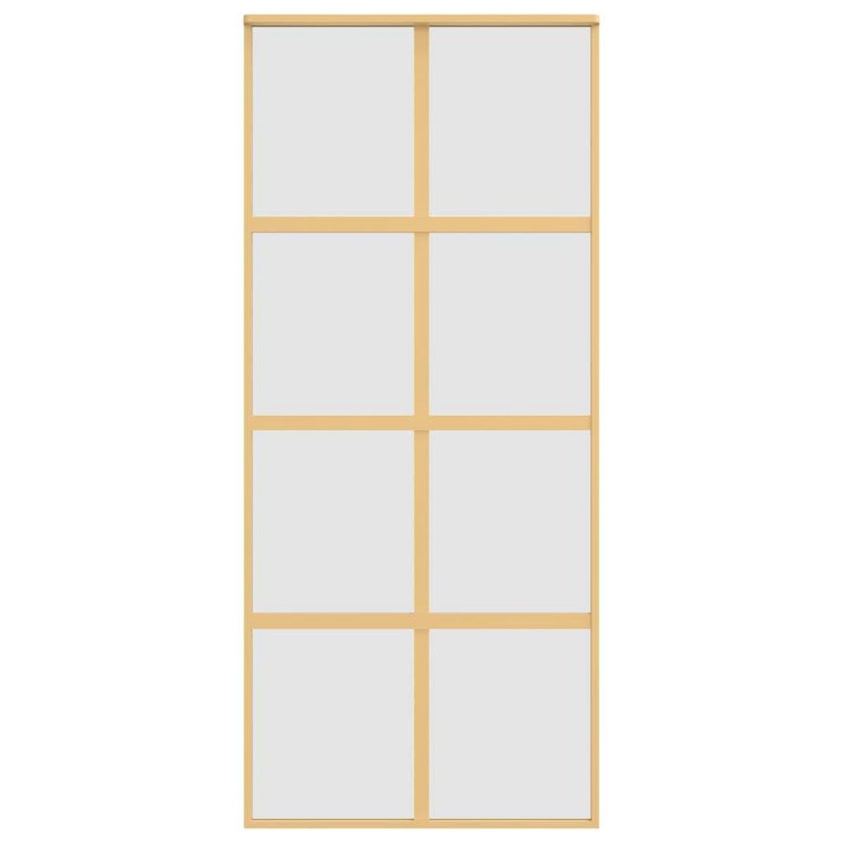 VIDAXL Porte coulissante dore 90x205 cm verre ESG depoli et aluminium