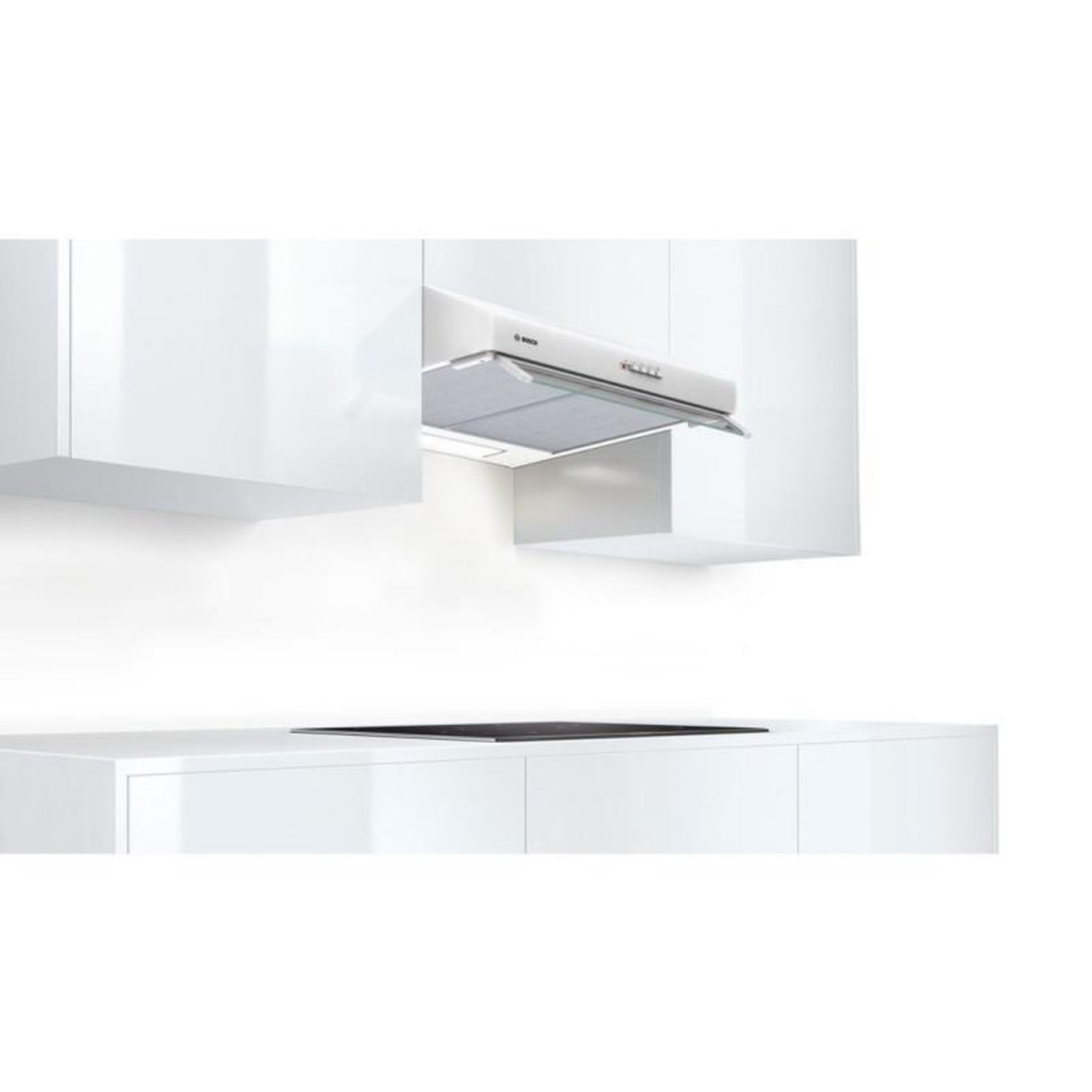 Voir la diapositive 6 : BOSCH Hotte casquette 60cm 350m3/h blanc - dul63cc20