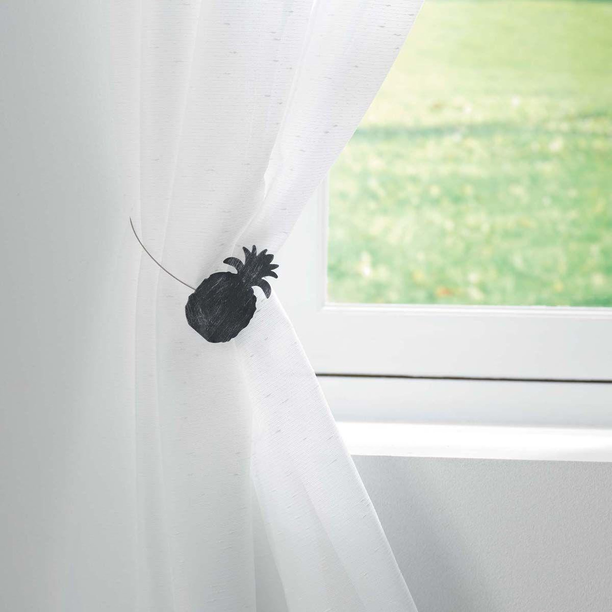 Voir la diapositive 3 : Douceur d'Intérieur Embrasse de rideau aimantée  ghana  30cm noir