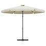 Voir la diapositive 4 : VIDAXL Parasol d'exterieur avec mat en acier 300 cm blanc sable
