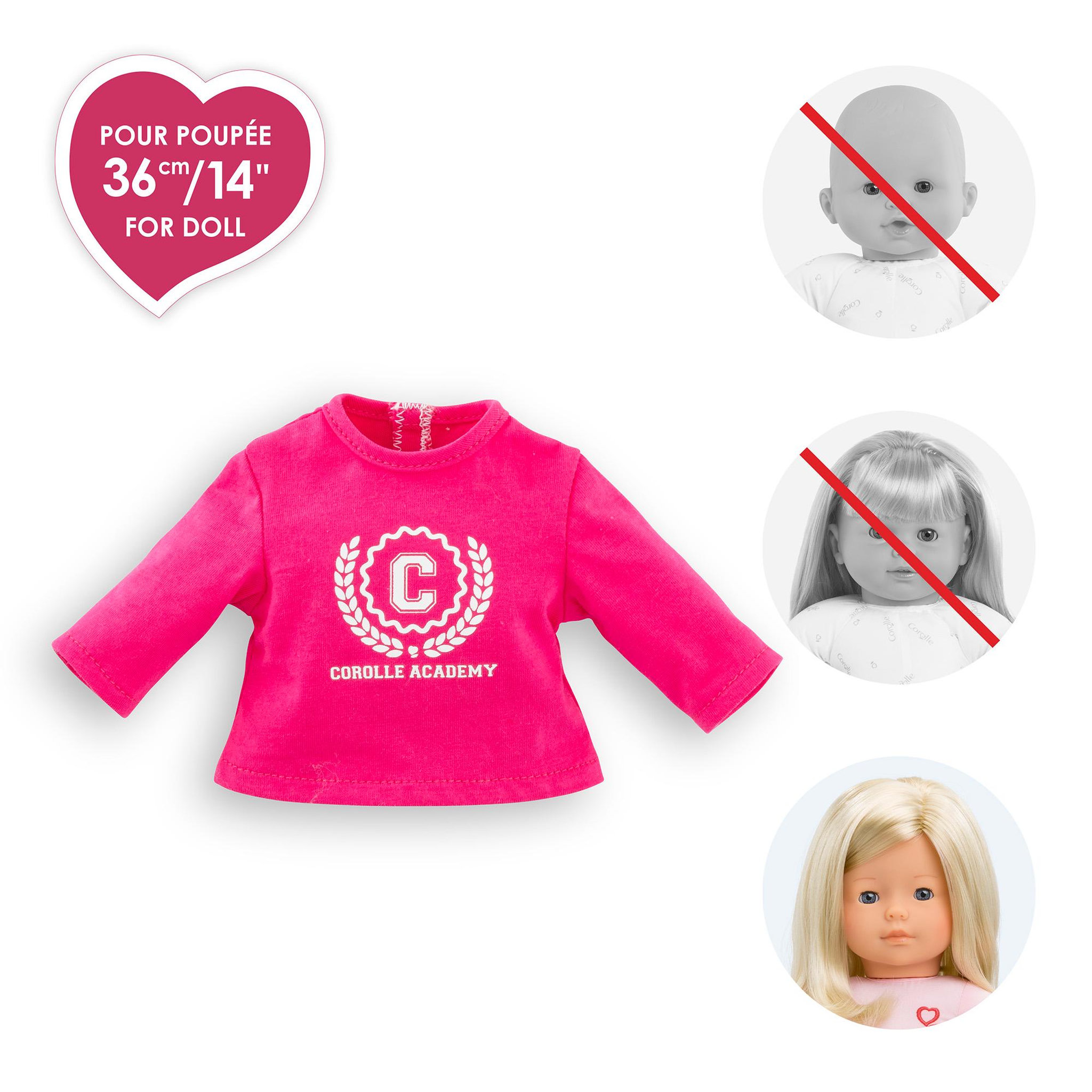 Voir la diapositive 5 : Corolle T-Shirt Fuchsia Corolle Academy pour poupée ma Corolle