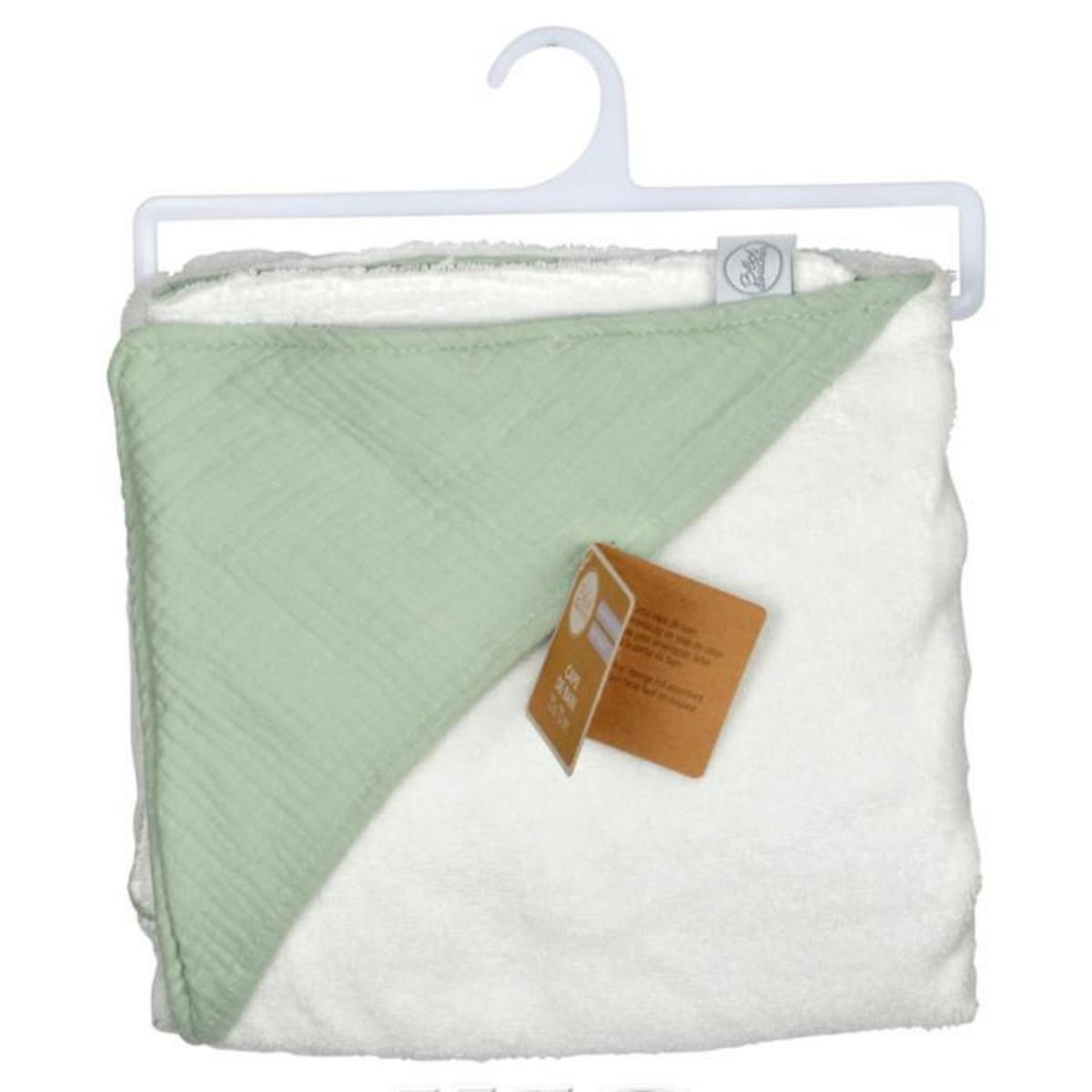 Paris Prix Cape de Bain Bébé  Absorbant  75x75cm Vert Céladon