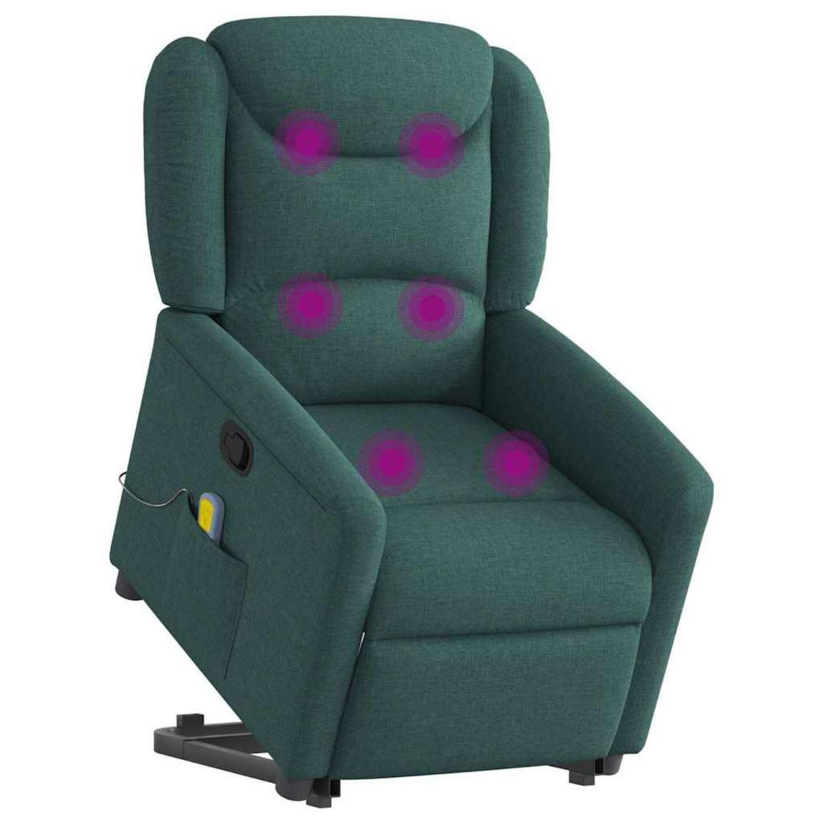 VIDAXL Fauteuil inclinable de massage Vert fonce Tissu