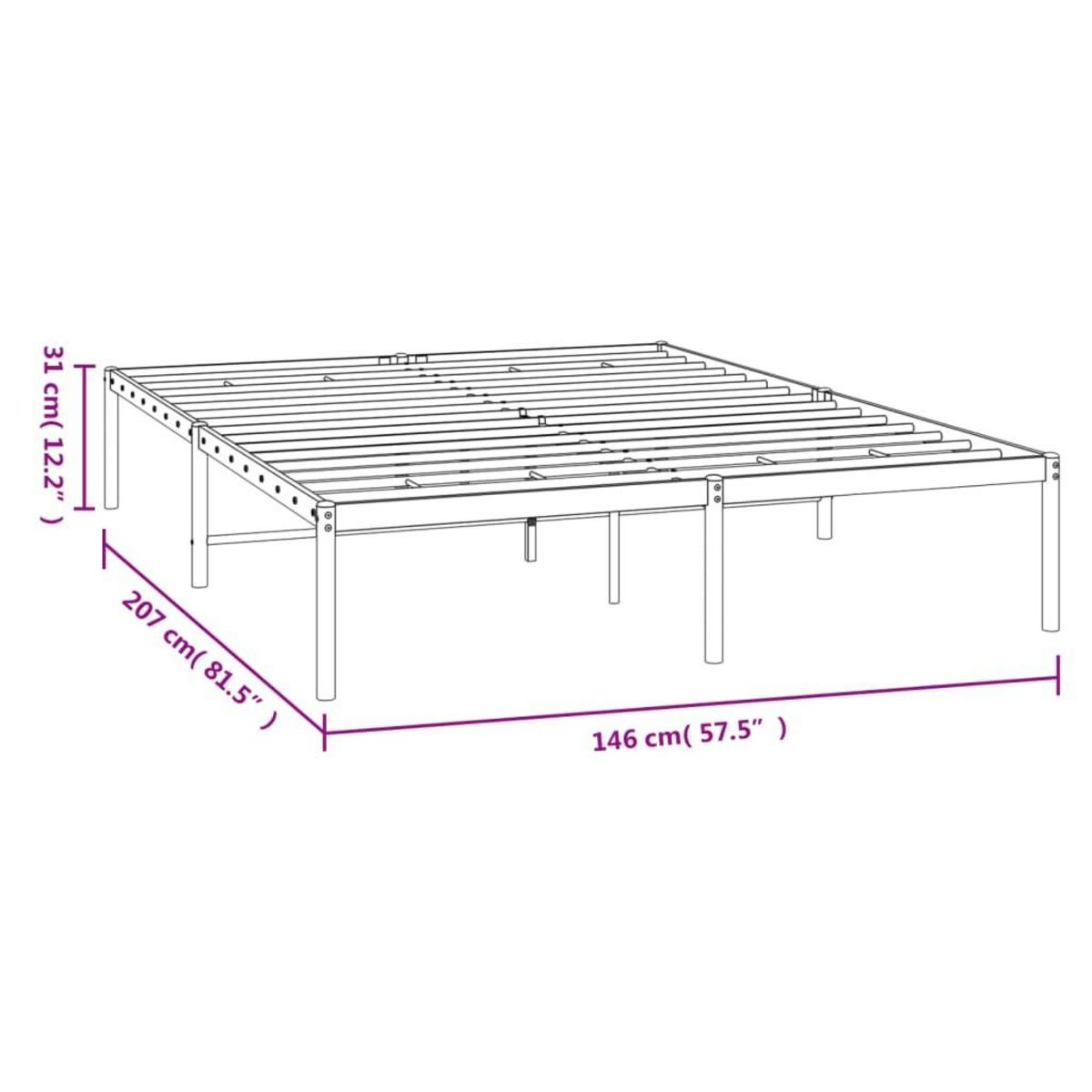 VIDAXL Cadre de lit metal sans matelas blanc 140x200 cm