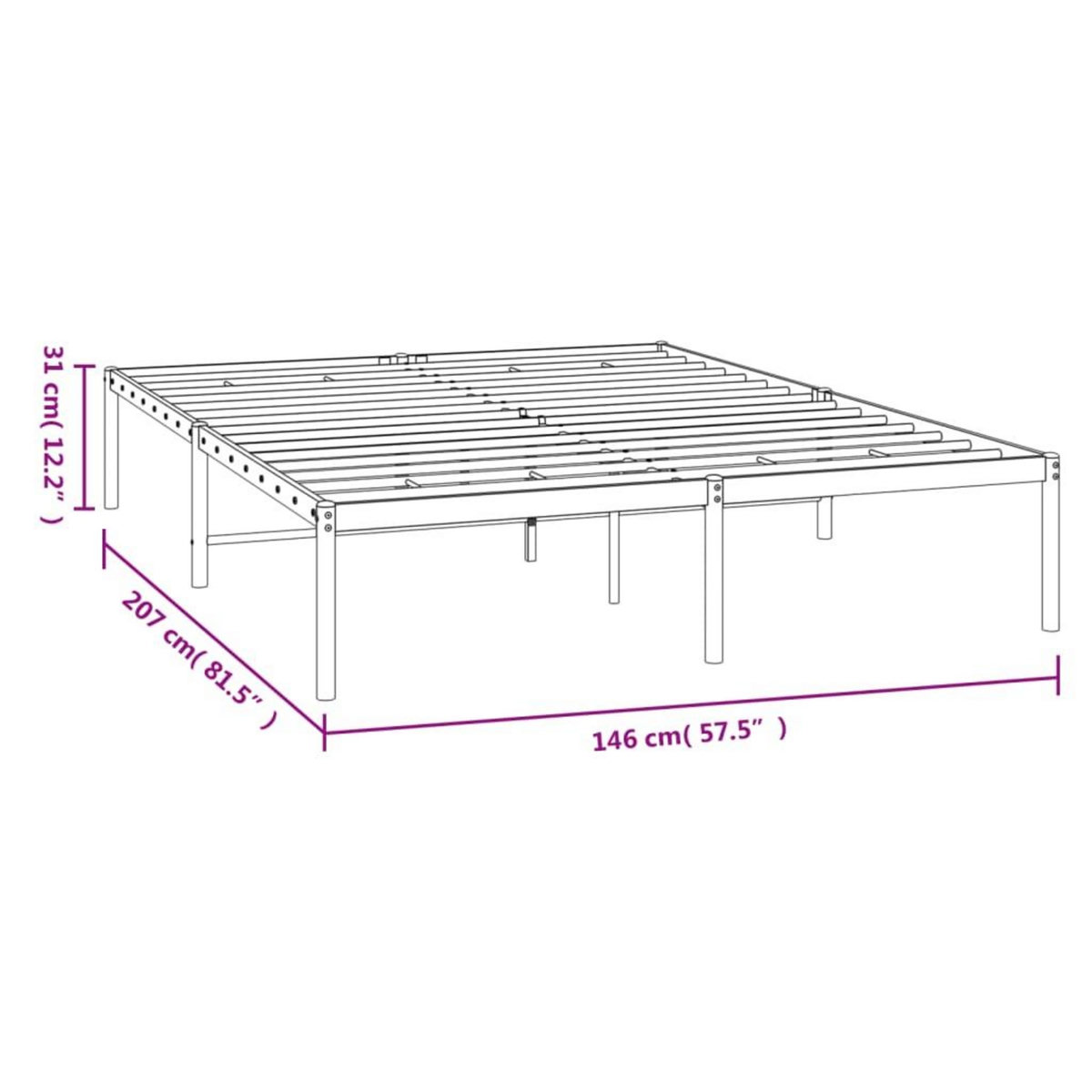 VIDAXL Cadre de lit metal sans matelas blanc 140x200 cm