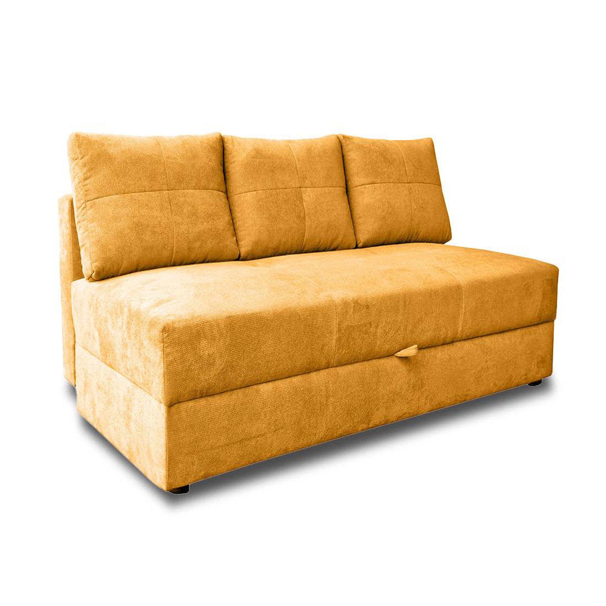 Voir la diapositive 2 : BEST MOBILIER Lucina - canapé droit 3 places - convertible avec coffre - en velours