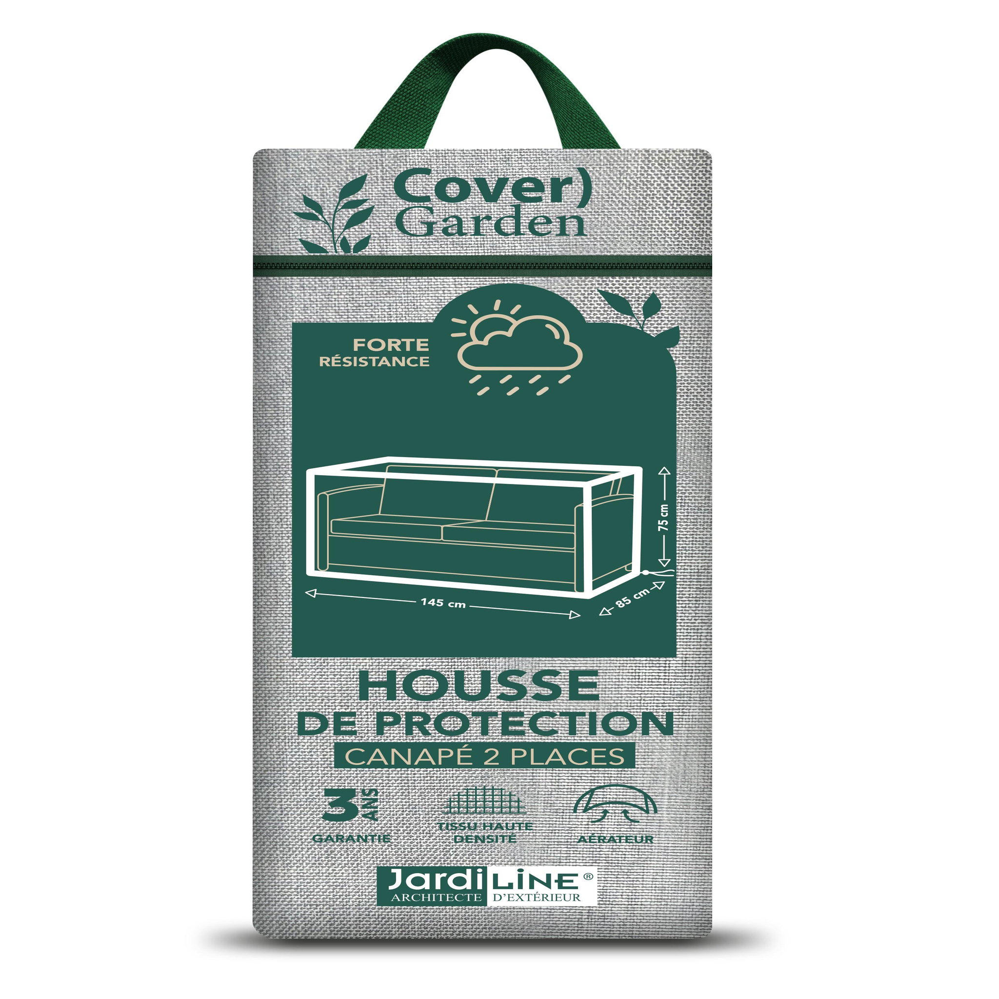 Voir la diapositive 4 : Jardiline Housse CANAPE 2 places - 145 x 85 x 70 cm - Cover Garden
