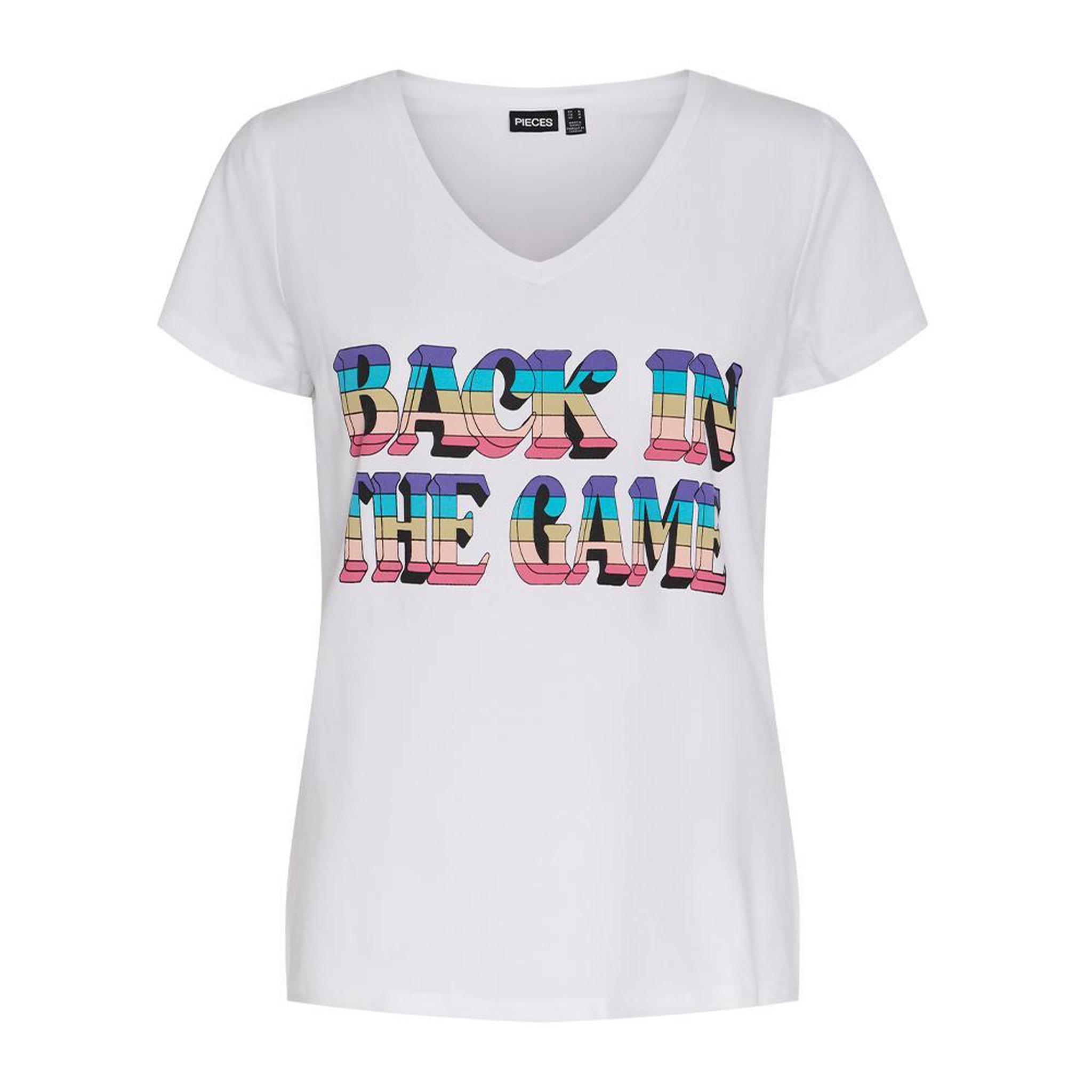 Pieces T shirt /Rose Femme Pieces Merima. Coloris disponibles : Blanc